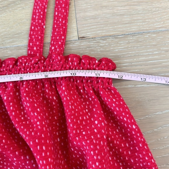 Express Red Polka Dot crop Top Cinched Waist Tank Top Springy Flowy Loose Fit - Picture 11 of 11